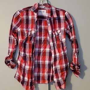 Button down plaid shirt